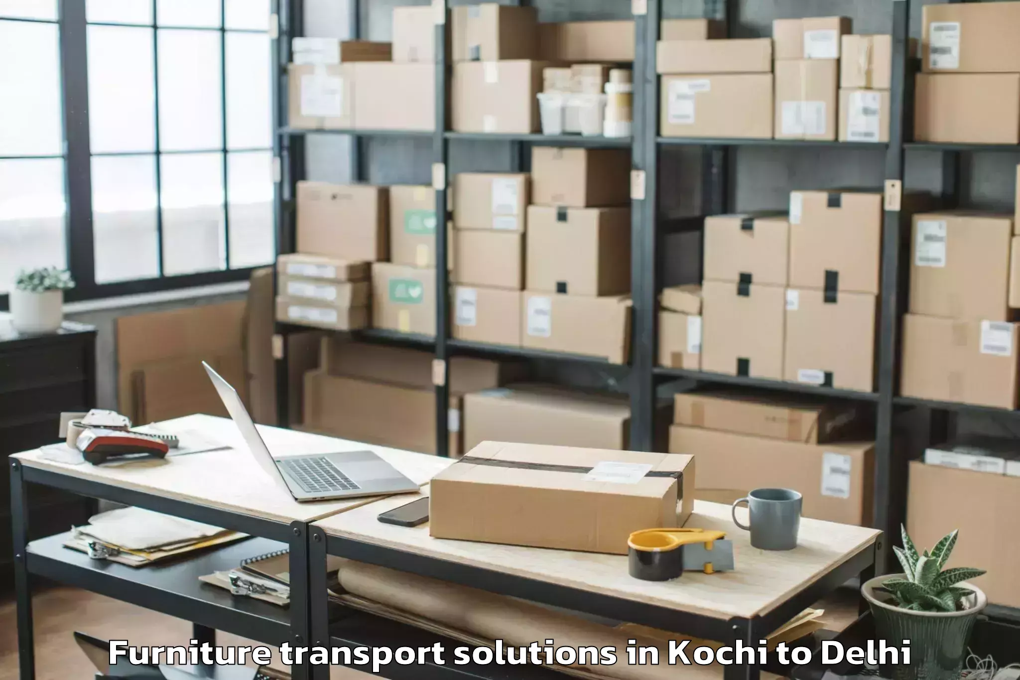 Discover Kochi to East Delhi Mall Furniture Transport Solutions